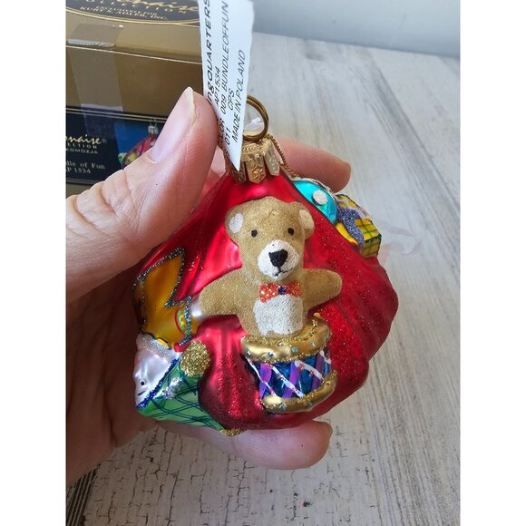 Polonaise bundle of fun Santa bag glass ornament AP 1534 Kurt Adler - Picture 2 of 8